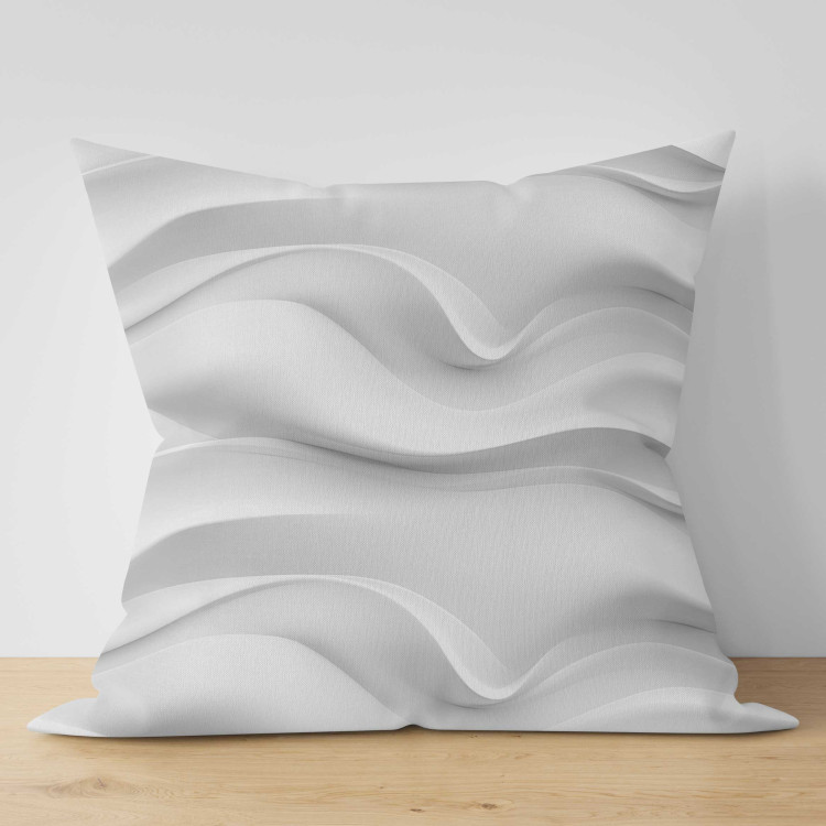 Decorative Microfiber Pillow White Waves - Delicate Composition With Organic Shapes 151354 additionalImage 5