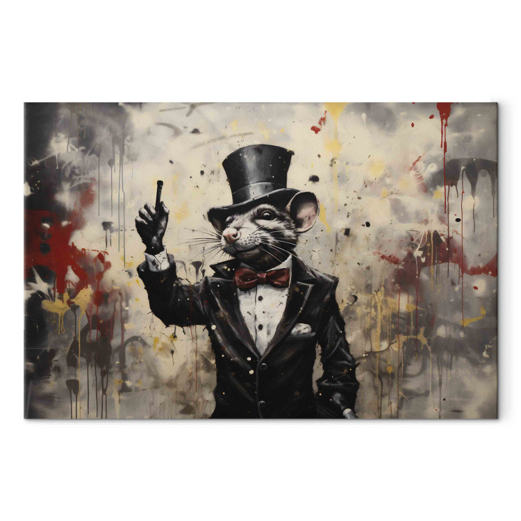 Canvas Art Print Rat in a Tailcoat - Graffiti Inspired by Banksy’s Work 151754 additionalImage 7