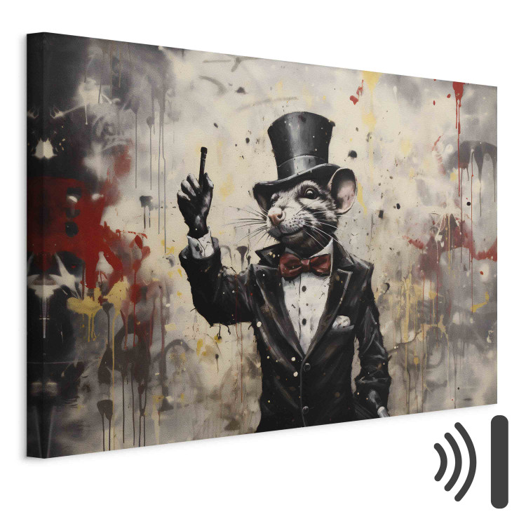 Canvas Art Print Rat in a Tailcoat - Graffiti Inspired by Banksy’s Work 151754 additionalImage 8