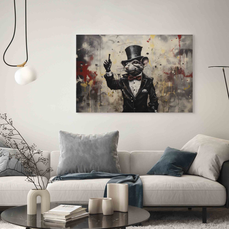 Canvas Art Print Rat in a Tailcoat - Graffiti Inspired by Banksy’s Work 151754 additionalImage 11