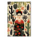 Canvas Art Print Frida Kahlo - Portrait of the Artist Amid Desert Flora Full of Cacti 152254
