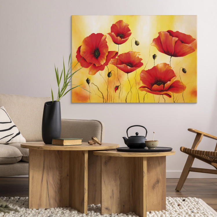 Canvas Print Subtlety of Poppies (1-piece) - floral motif with red flowers 47154 additionalImage 5