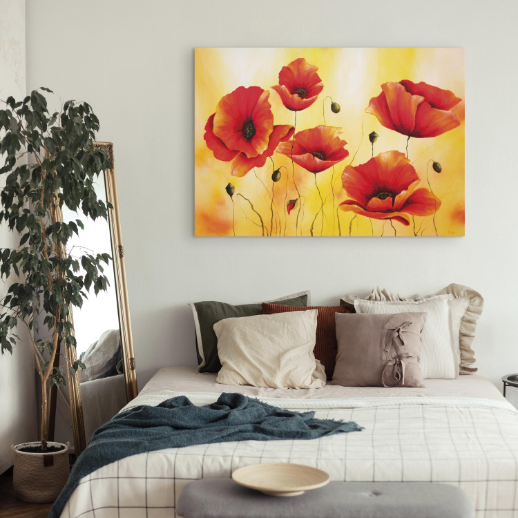 Canvas Print Subtlety of Poppies (1-piece) - floral motif with red flowers 47154 additionalImage 3