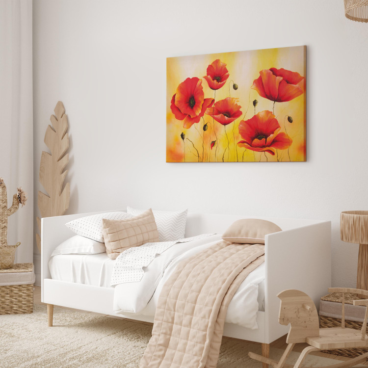 Canvas Print Subtlety of Poppies (1-piece) - floral motif with red flowers 47154 additionalImage 4