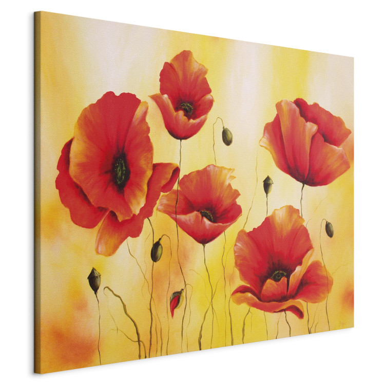 Canvas Print Subtlety of Poppies (1-piece) - floral motif with red flowers 47154 additionalImage 2