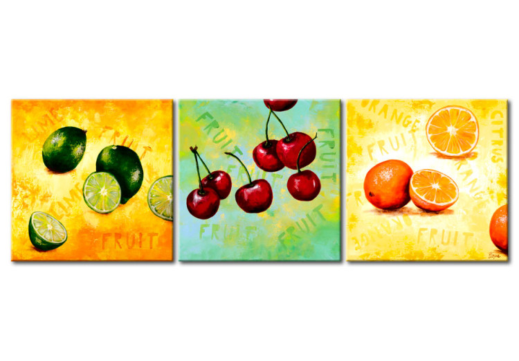 Canvas Art Print Lime, cherry, orange 48454