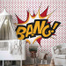 Wall Mural BANG! - modern motif with yellow text on a background of red dots 88954 additionalThumb 4
