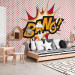 Wall Mural BANG! - modern motif with yellow text on a background of red dots 88954 additionalThumb 5