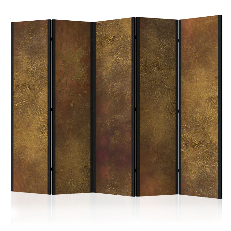 Folding Screen Golden Temptation II - brown texture with delicate golden contrast 95454