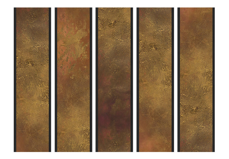 Folding Screen Golden Temptation II - brown texture with delicate golden contrast 95454 additionalImage 3