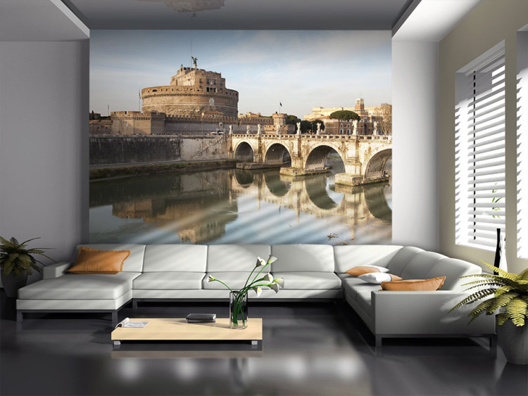 Wall Mural Architecture in Rome, Italy - the Ponte San Angelo bridge over the Tiber River 97254