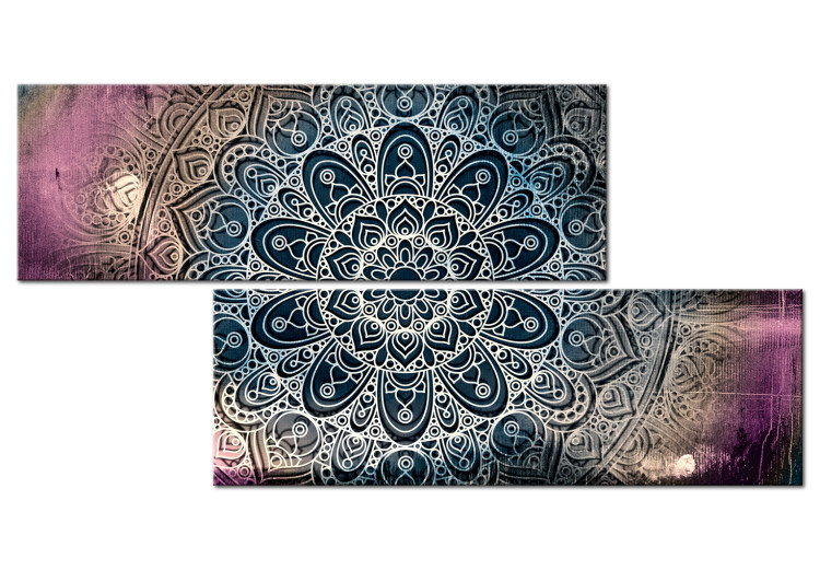 Canvas Art Print Mandala: Energy - Oriental Patterns in Zen Motif with Filigree Accent 97554