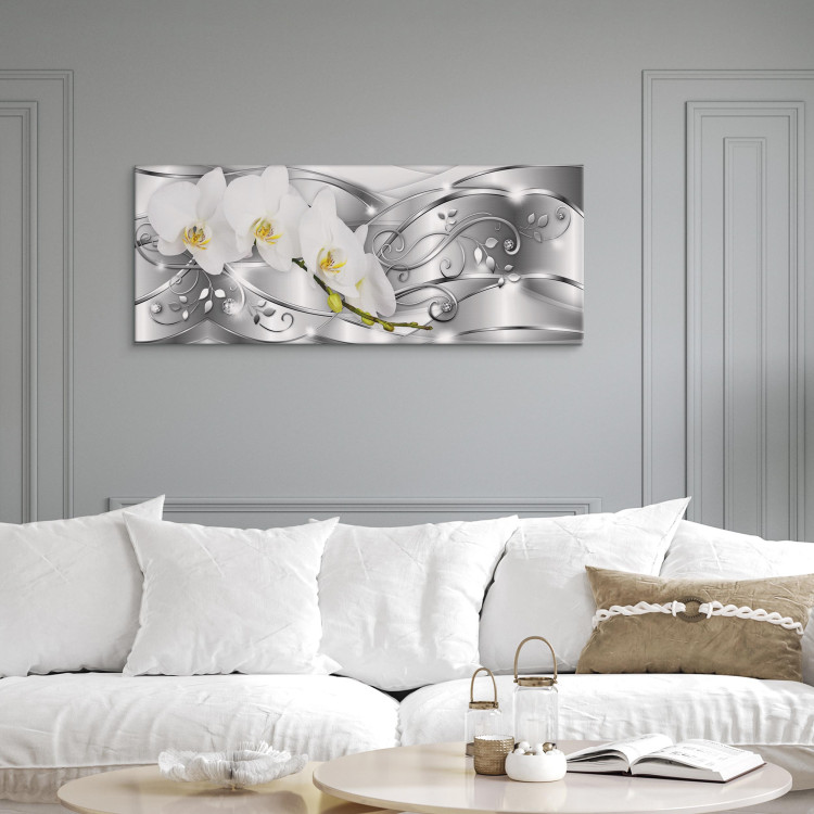 Canvas Art Print Flowering (1 Part) Wide Silver 106964 additionalImage 3