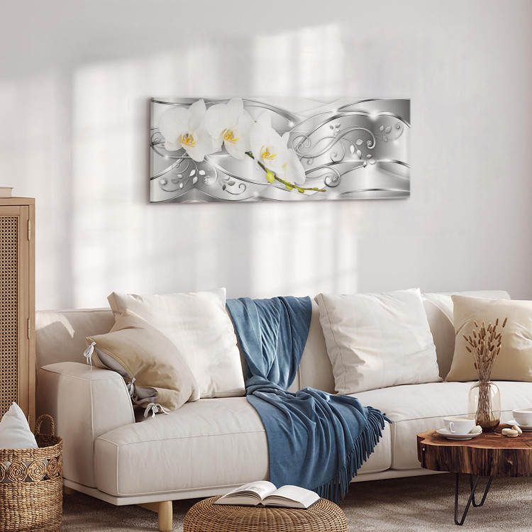 Canvas Art Print Flowering (1 Part) Wide Silver 106964 additionalImage 5