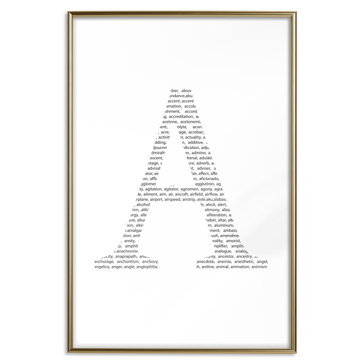 Poster Letter A - composition with texts forming the first letter of the alphabet 114864 additionalImage 14