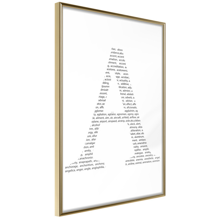 Poster Letter A - composition with texts forming the first letter of the alphabet 114864 additionalImage 12