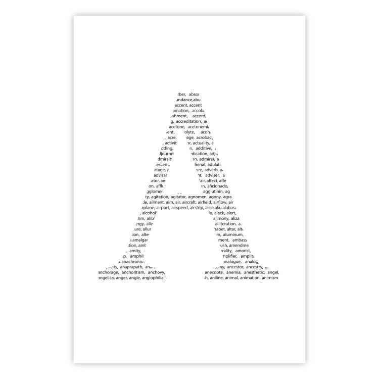 Poster Letter A - composition with texts forming the first letter of the alphabet 114864 additionalImage 19