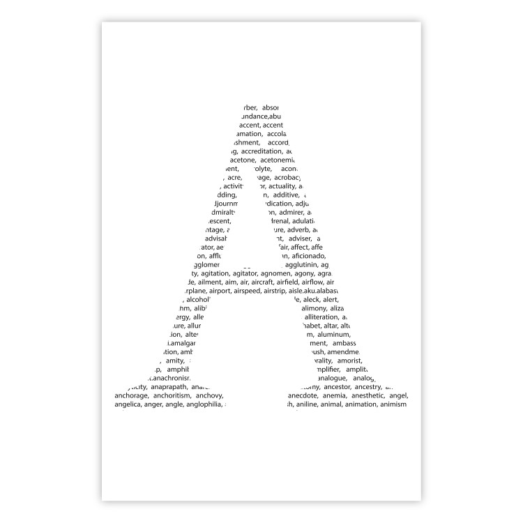 Poster Letter A - composition with texts forming the first letter of the alphabet 114864