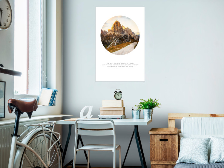 Wall Poster Magical place - majestic mountain landscape and English texts 114964 additionalImage 17
