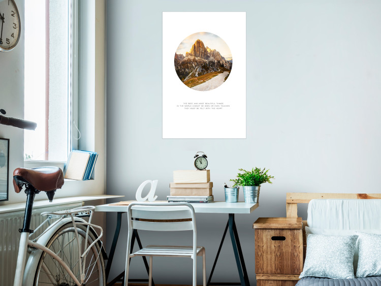 Wall Poster Magical place - majestic mountain landscape and English texts 114964 additionalImage 2
