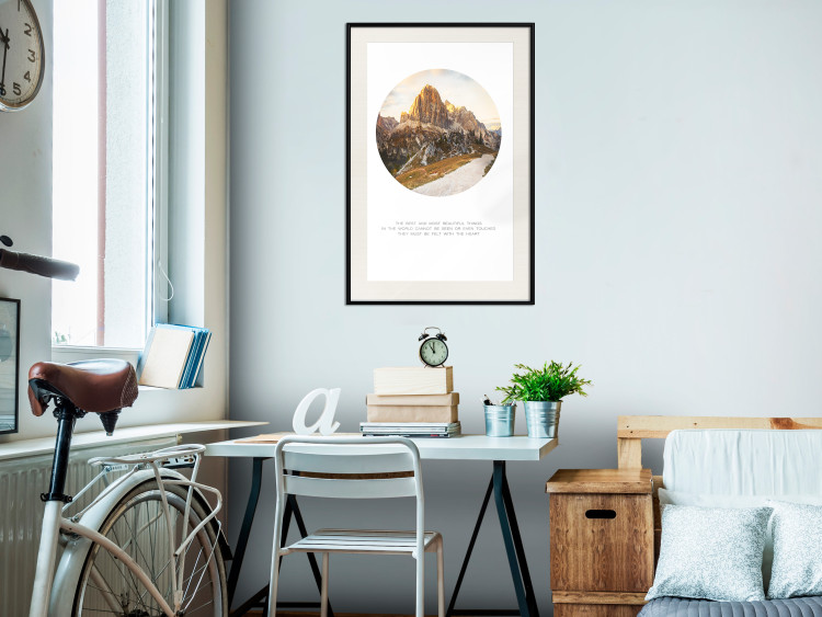 Wall Poster Magical place - majestic mountain landscape and English texts 114964 additionalImage 22