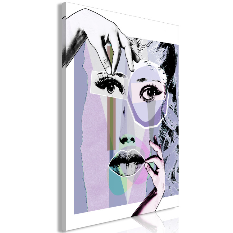 Canvas Print Abstract Face Shape (1-part) - Creative Hands of a Woman 115164 additionalImage 2