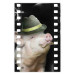 Poster Pig with Mustache - funny cinematic fantasy with a pink mustached pig 116364