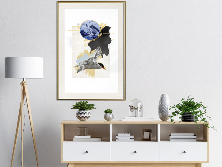 Wall Poster Antarctic Tern - colorful abstraction with a bird and a winter motif 116664 additionalImage 17