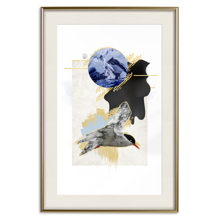 Wall Poster Antarctic Tern - colorful abstraction with a bird and a winter motif 116664 additionalImage 21