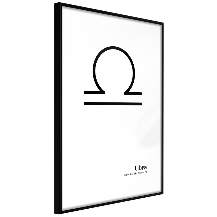 Poster Libra - simple black and white composition with zodiac sign and text 117064 additionalImage 2