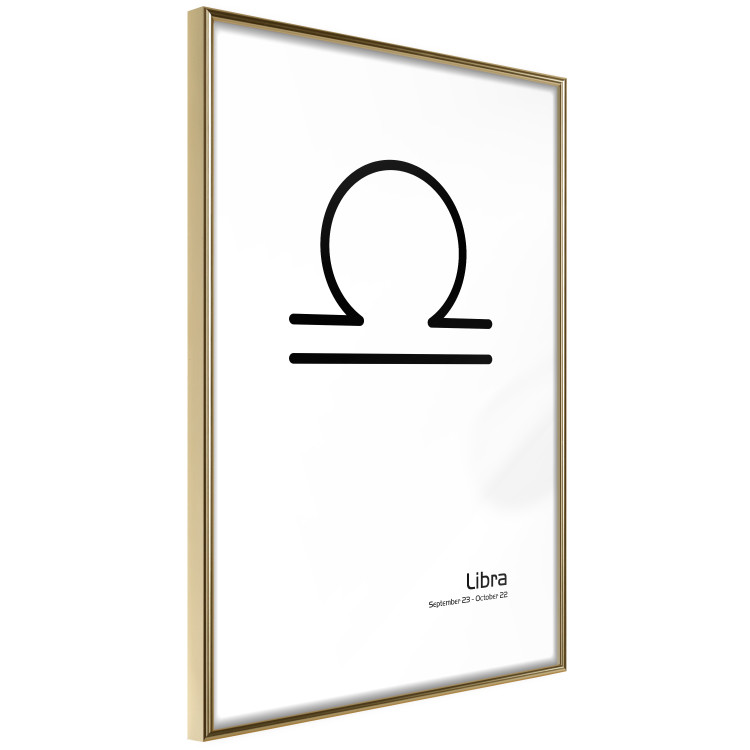 Poster Libra - simple black and white composition with zodiac sign and text 117064 additionalImage 12
