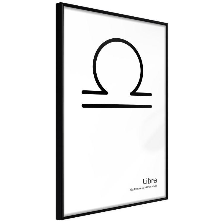 Poster Libra - simple black and white composition with zodiac sign and text 117064 additionalImage 3
