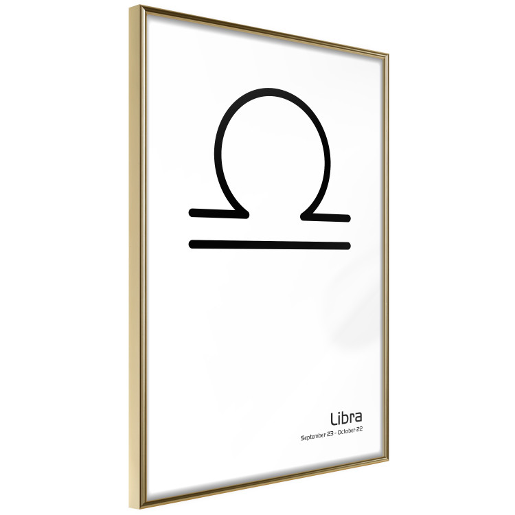 Poster Libra - simple black and white composition with zodiac sign and text 117064 additionalImage 4