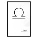 Poster Libra - simple black and white composition with zodiac sign and text 117064 additionalThumb 17