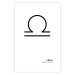 Poster Libra - simple black and white composition with zodiac sign and text 117064 additionalThumb 25