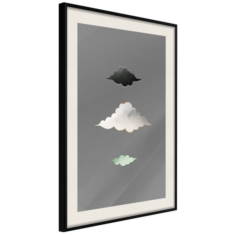 Wall Poster Cumulonimbus - unique abstraction with three clouds on a uniform background 118164 additionalImage 14