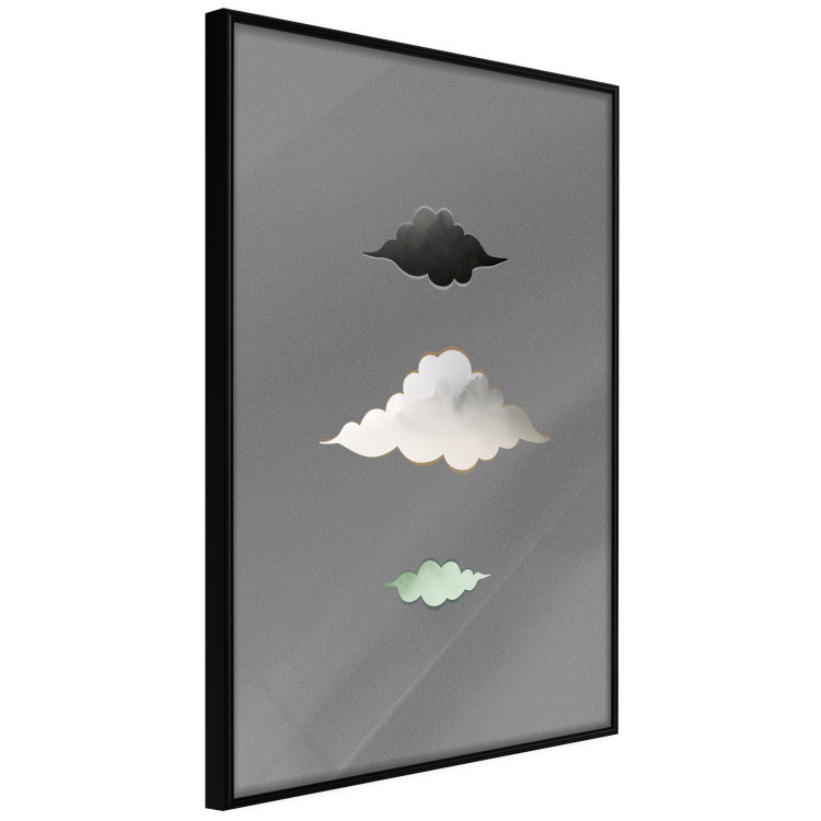 Wall Poster Cumulonimbus - unique abstraction with three clouds on a uniform background 118164 additionalImage 11