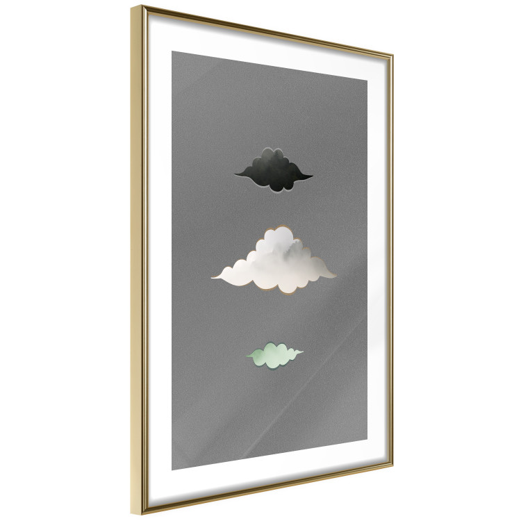 Wall Poster Cumulonimbus - unique abstraction with three clouds on a uniform background 118164 additionalImage 9