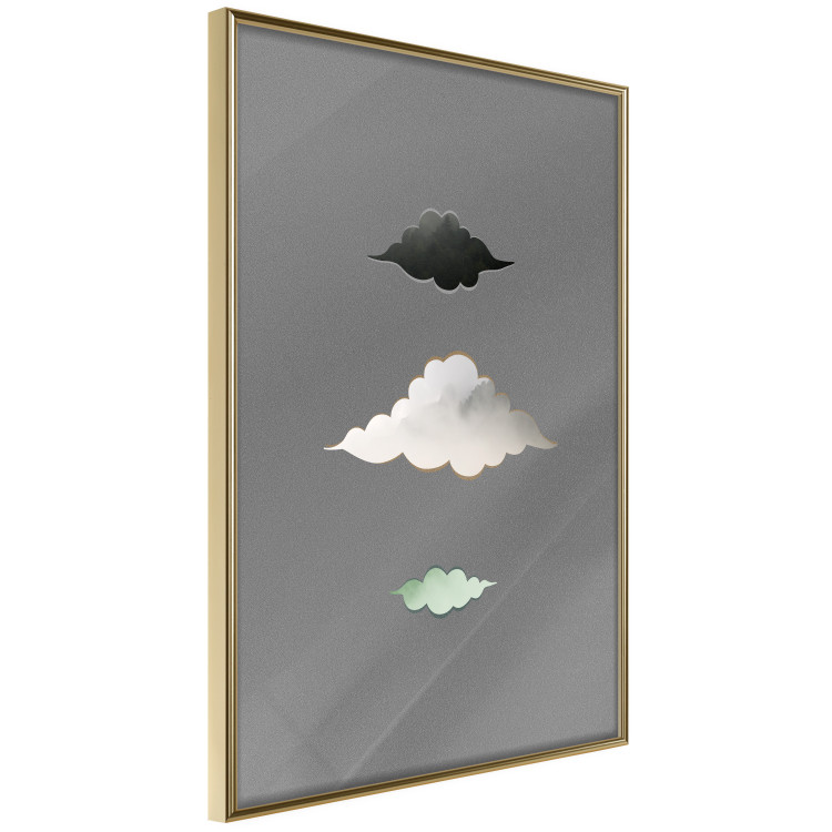 Wall Poster Cumulonimbus - unique abstraction with three clouds on a uniform background 118164 additionalImage 11
