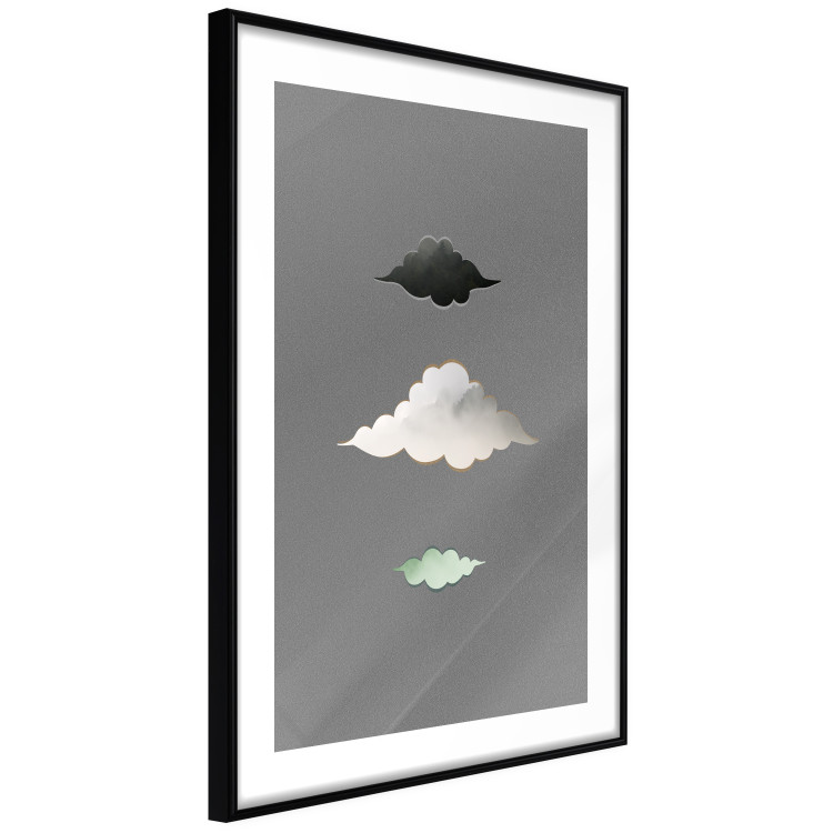 Wall Poster Cumulonimbus - unique abstraction with three clouds on a uniform background 118164 additionalImage 13