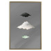 Wall Poster Cumulonimbus - unique abstraction with three clouds on a uniform background 118164 additionalThumb 16