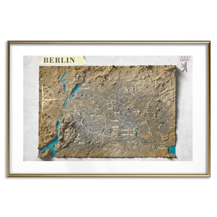 Wall Poster Isometric Map: Berlin - capital of Germany in brown on a light background 118564 additionalImage 14