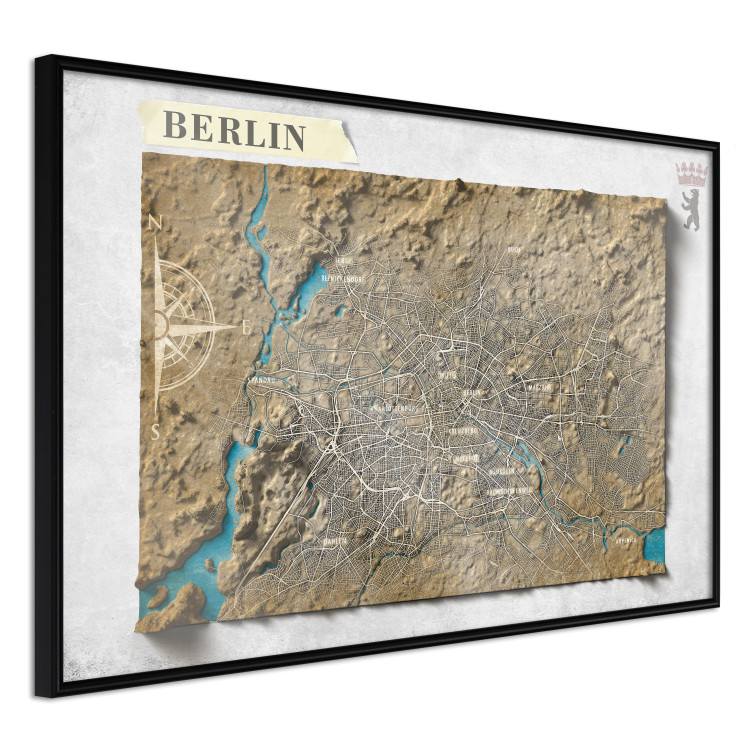 Wall Poster Isometric Map: Berlin - capital of Germany in brown on a light background 118564 additionalImage 12