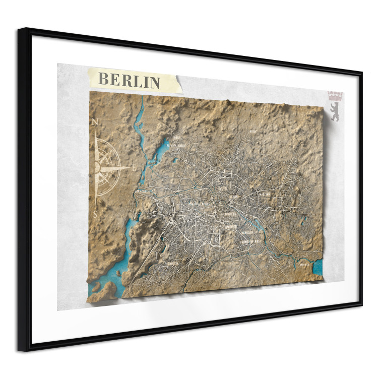 Wall Poster Isometric Map: Berlin - capital of Germany in brown on a light background 118564 additionalImage 11