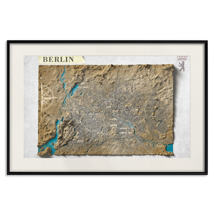 Wall Poster Isometric Map: Berlin - capital of Germany in brown on a light background 118564 additionalImage 18
