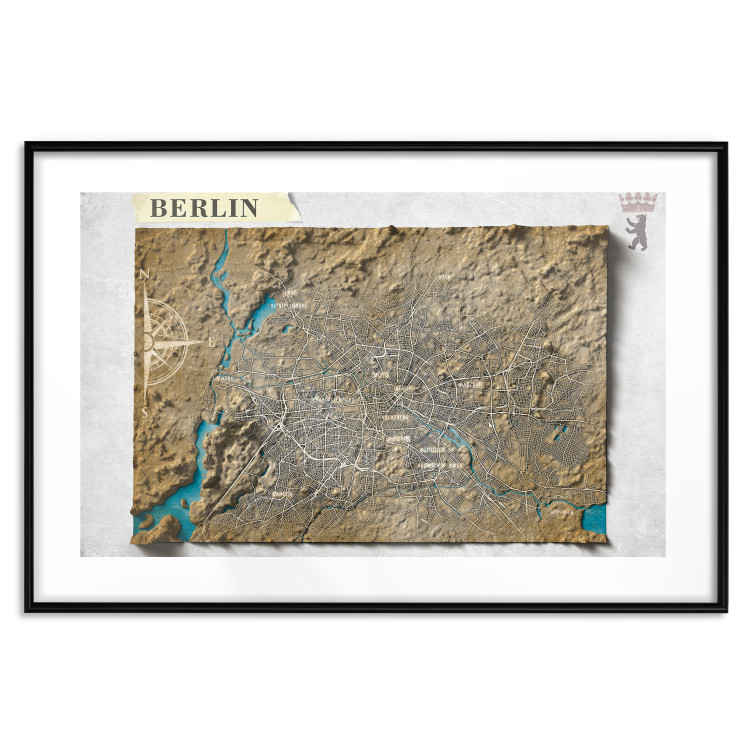 Wall Poster Isometric Map: Berlin - capital of Germany in brown on a light background 118564 additionalImage 17