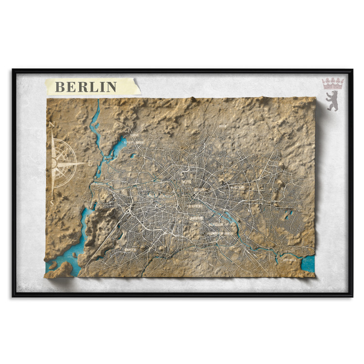 Wall Poster Isometric Map: Berlin - capital of Germany in brown on a light background 118564 additionalImage 18