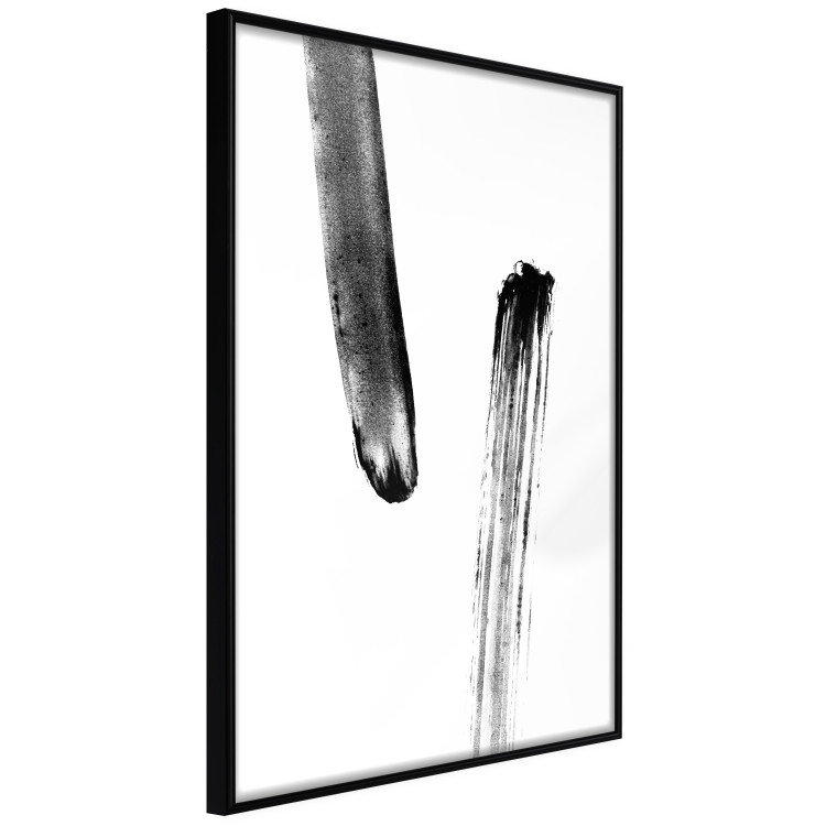 Wall Poster Chance Encounter - simple black and white abstraction in paint streaks 119264 additionalImage 10