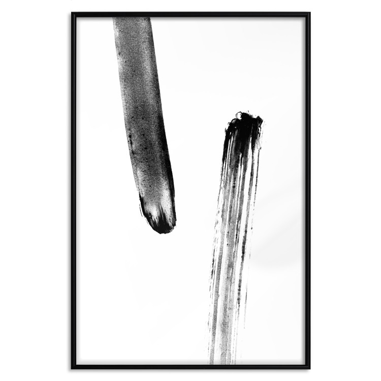 Wall Poster Chance Encounter - simple black and white abstraction in paint streaks 119264 additionalImage 24