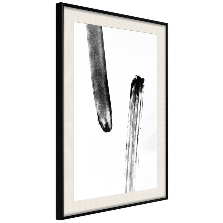 Wall Poster Chance Encounter - simple black and white abstraction in paint streaks 119264 additionalImage 3